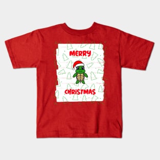 Merry Christmas Funny Turtle Kids T-Shirt